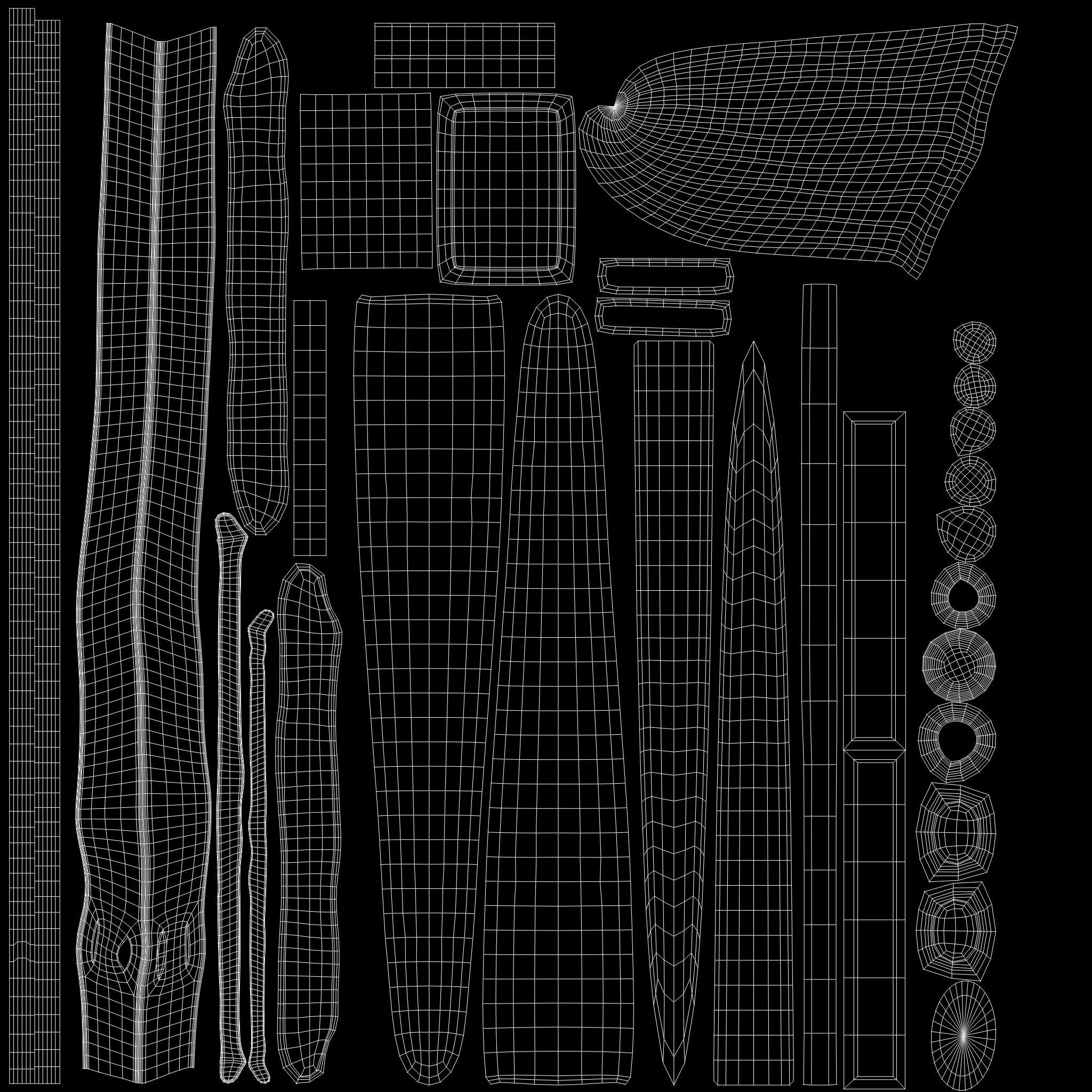 Ottoman Belt With Dagger and Rope Low-poly 3D model_12