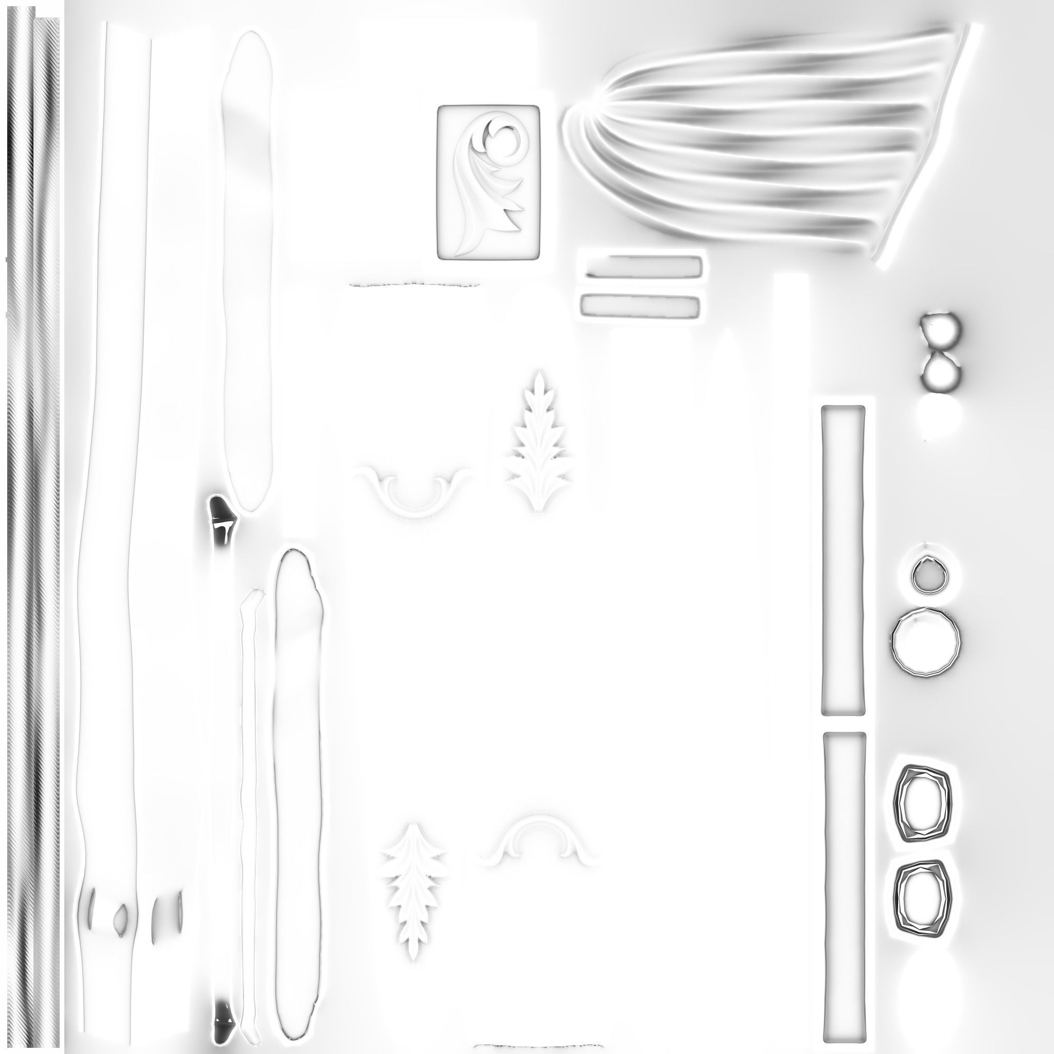 Ottoman Belt With Dagger and Rope Low-poly 3D model_11