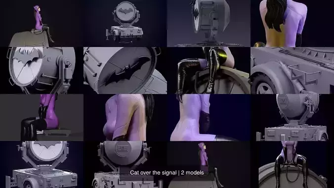 Cat over the signal 3D Model Collection