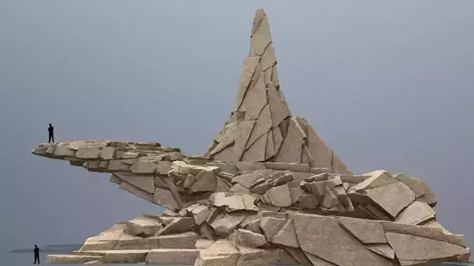 Desert rocks Low-poly 3D model