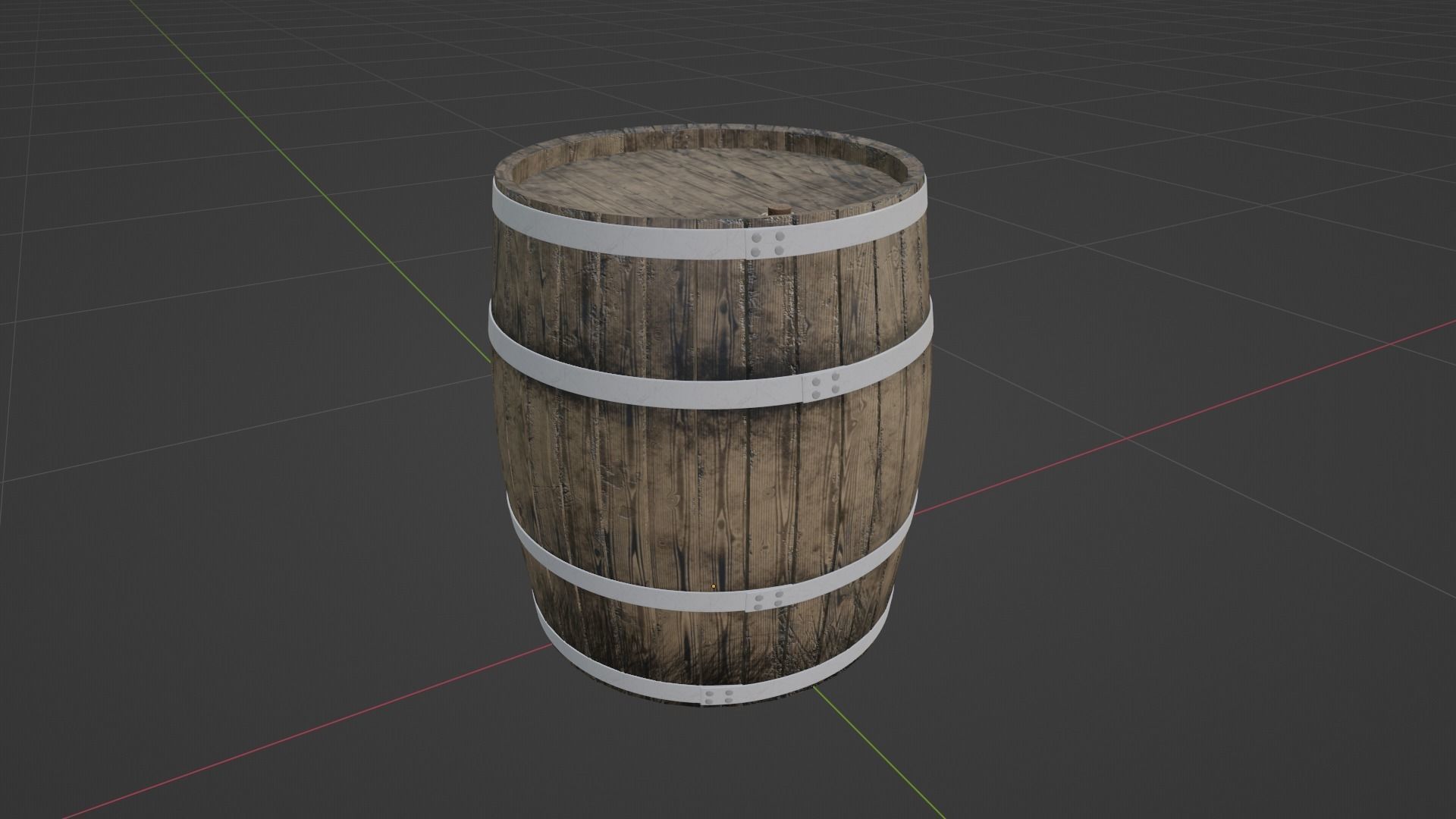 Wood barrel 3D model_4