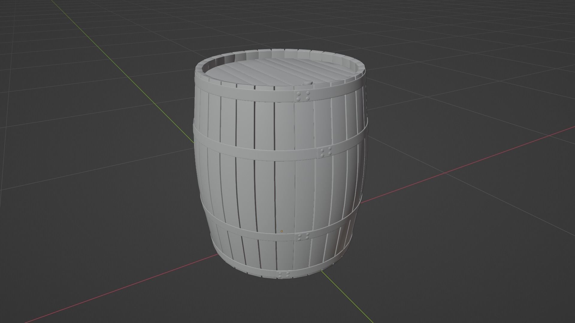 Wood barrel 3D model_3