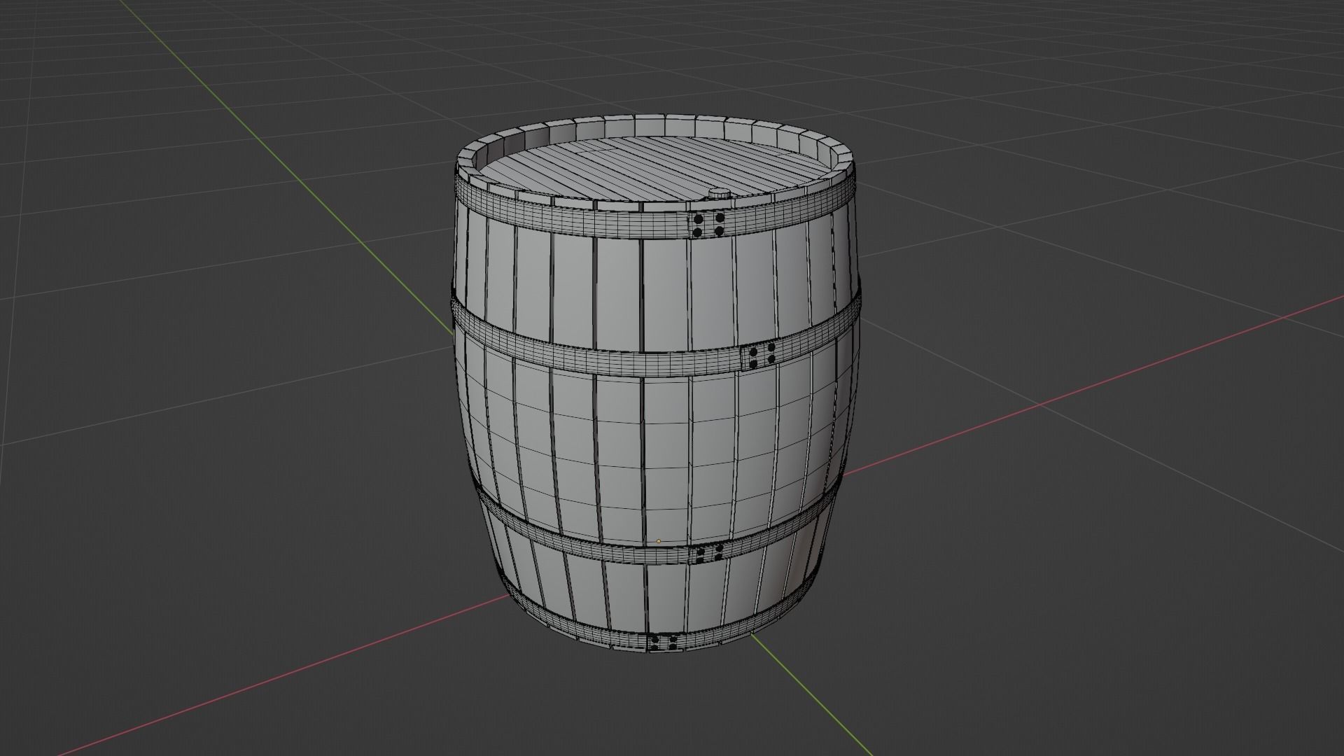 Wood barrel 3D model_2