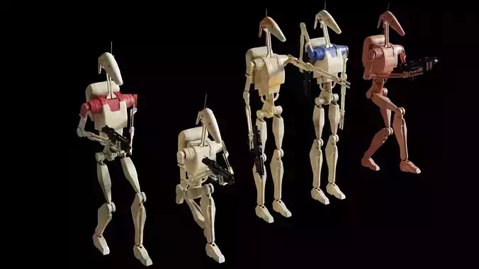 Rigged Battle B1 Droids Star Wars