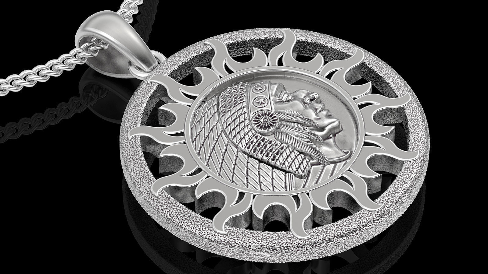 Indian pendant silver gold printable jewelry 3D model 3D print model_2