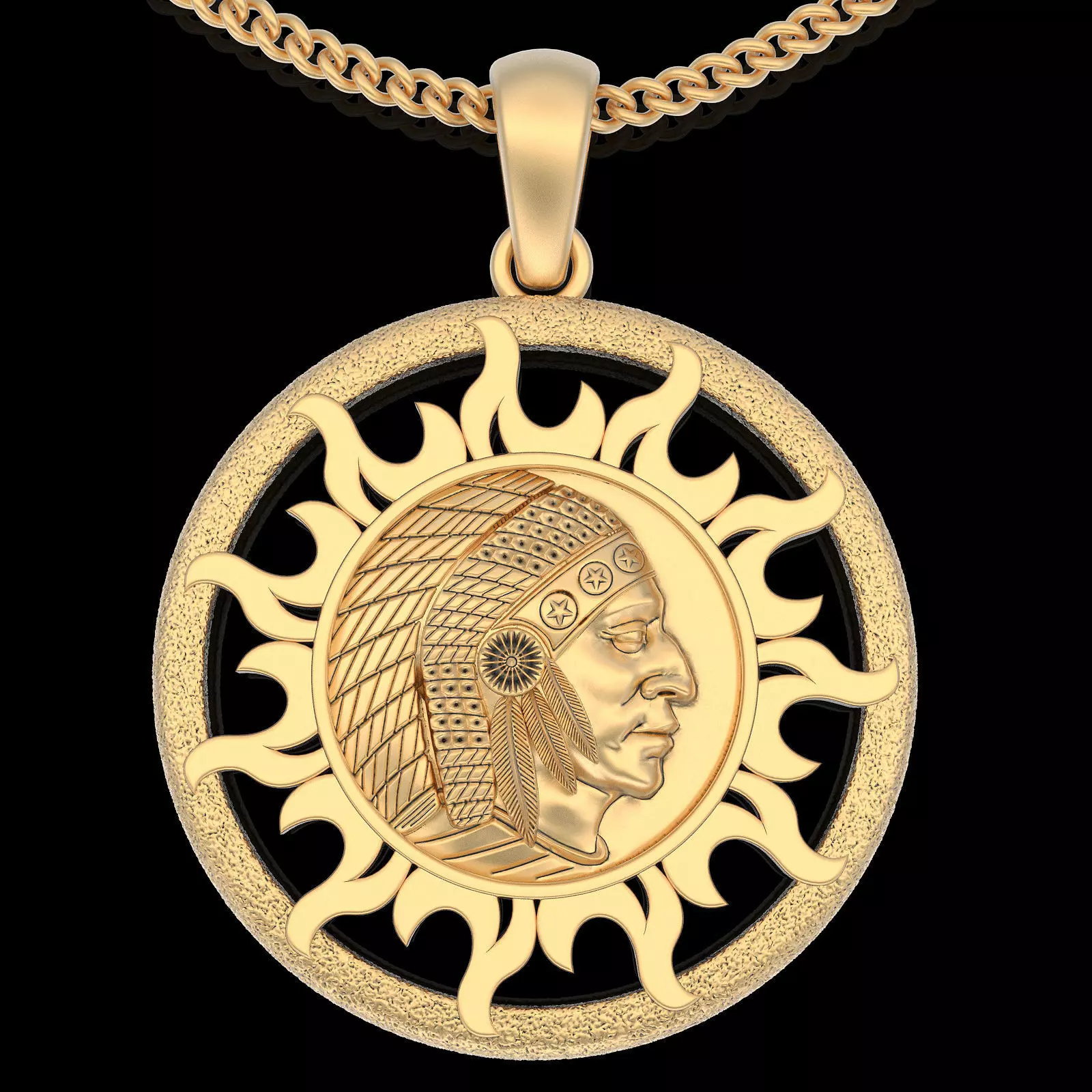 Indian pendant silver gold printable jewelry 3D model 3D print model_0