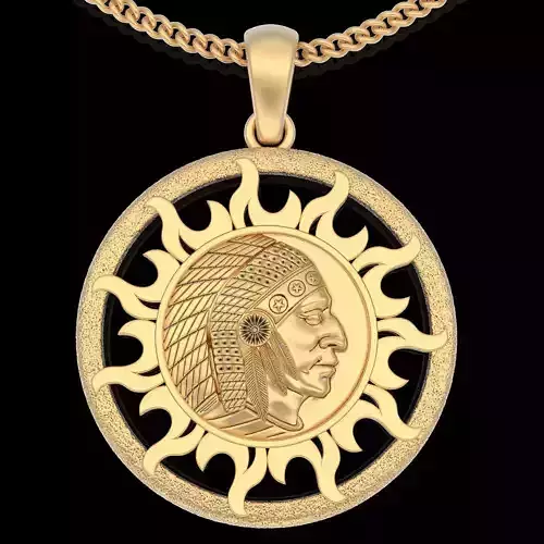 Indian pendant silver gold printable jewelry 3D model