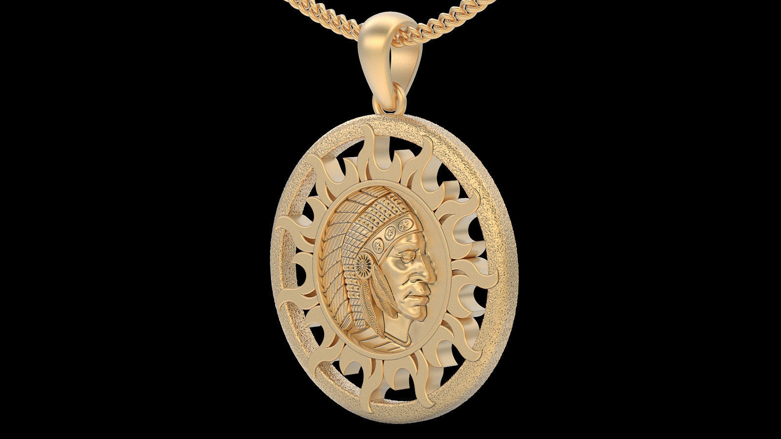 Indian pendant silver gold printable jewelry 3D model 3D print model_5