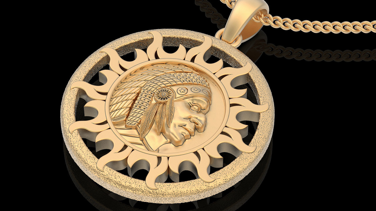 Indian pendant silver gold printable jewelry 3D model 3D print model_1