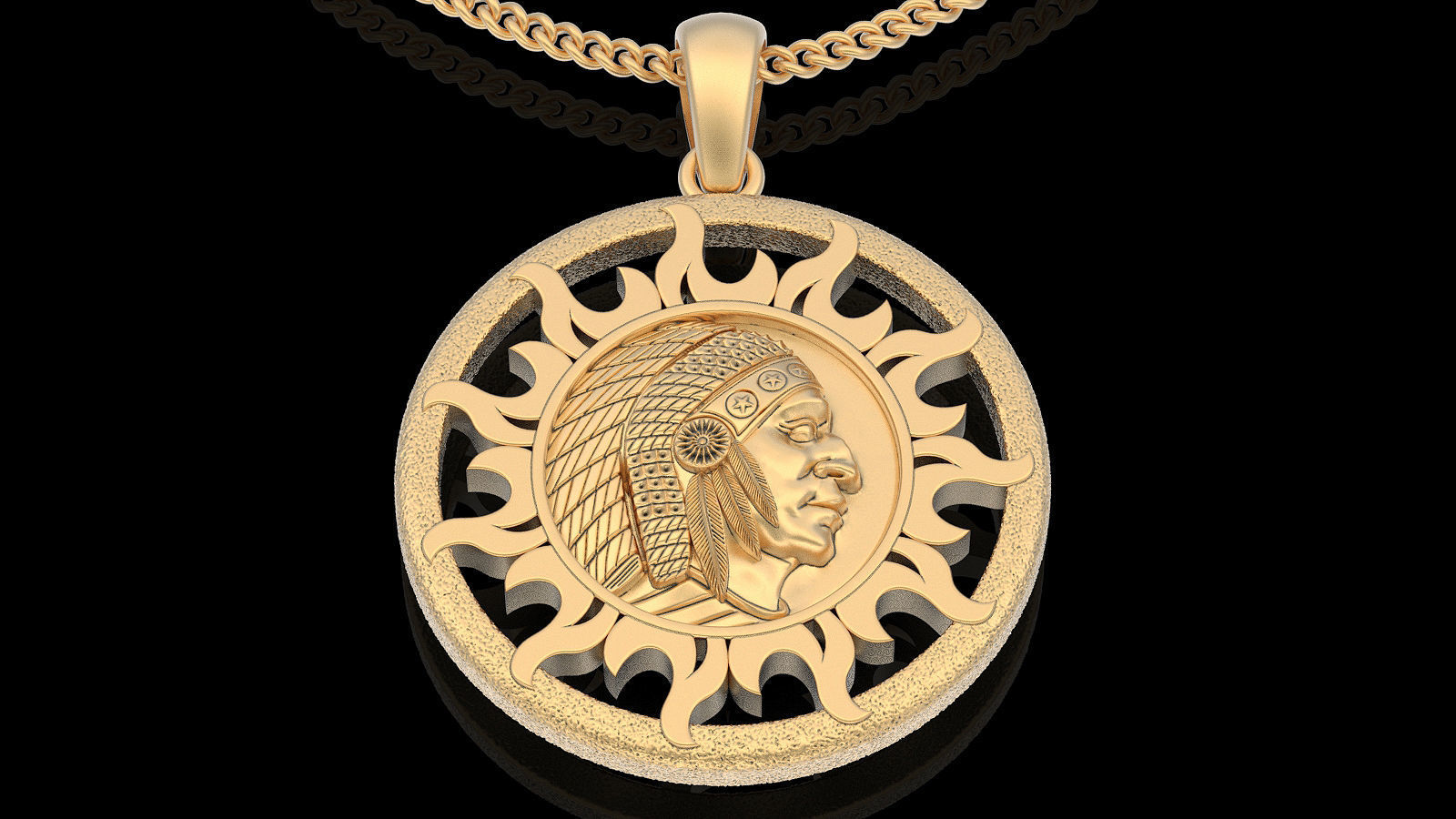 Indian pendant silver gold printable jewelry 3D model 3D print model_3