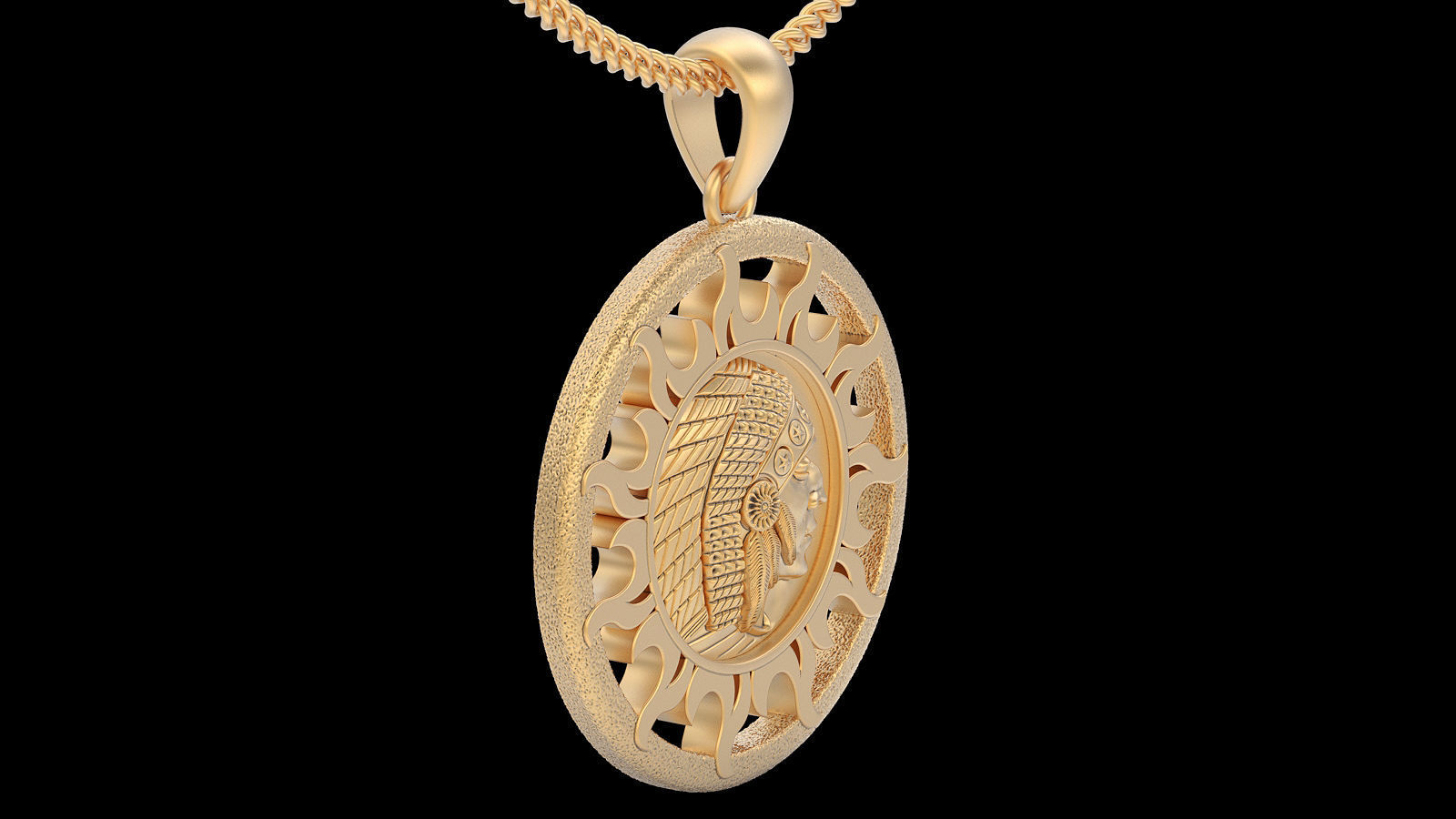 Indian pendant silver gold printable jewelry 3D model 3D print model_4