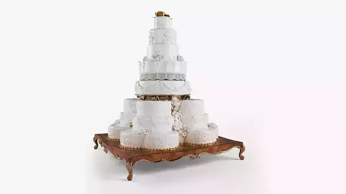 The wedding cake 3D model
