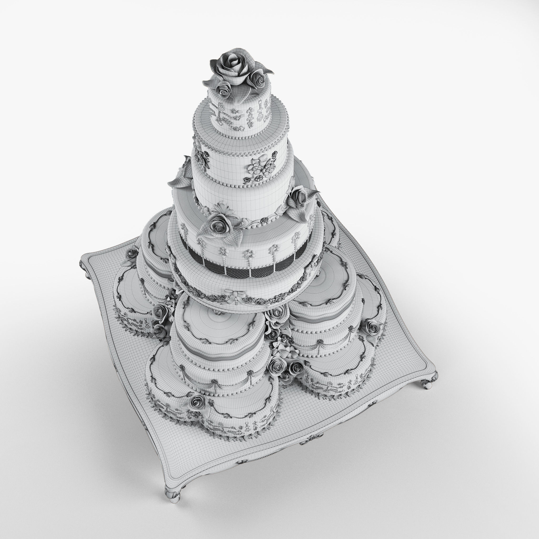 The wedding cake 3D model_4