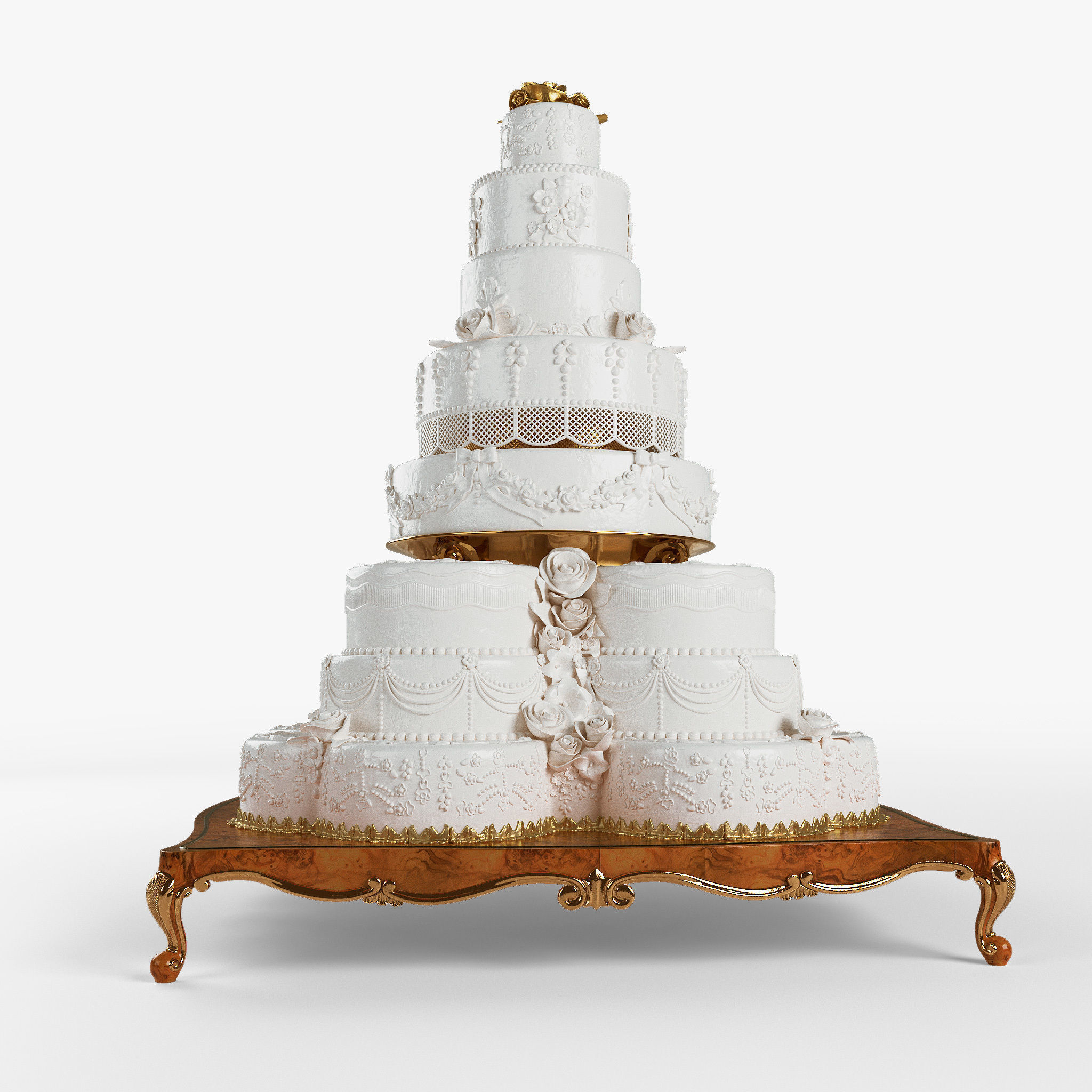 The wedding cake 3D model_9