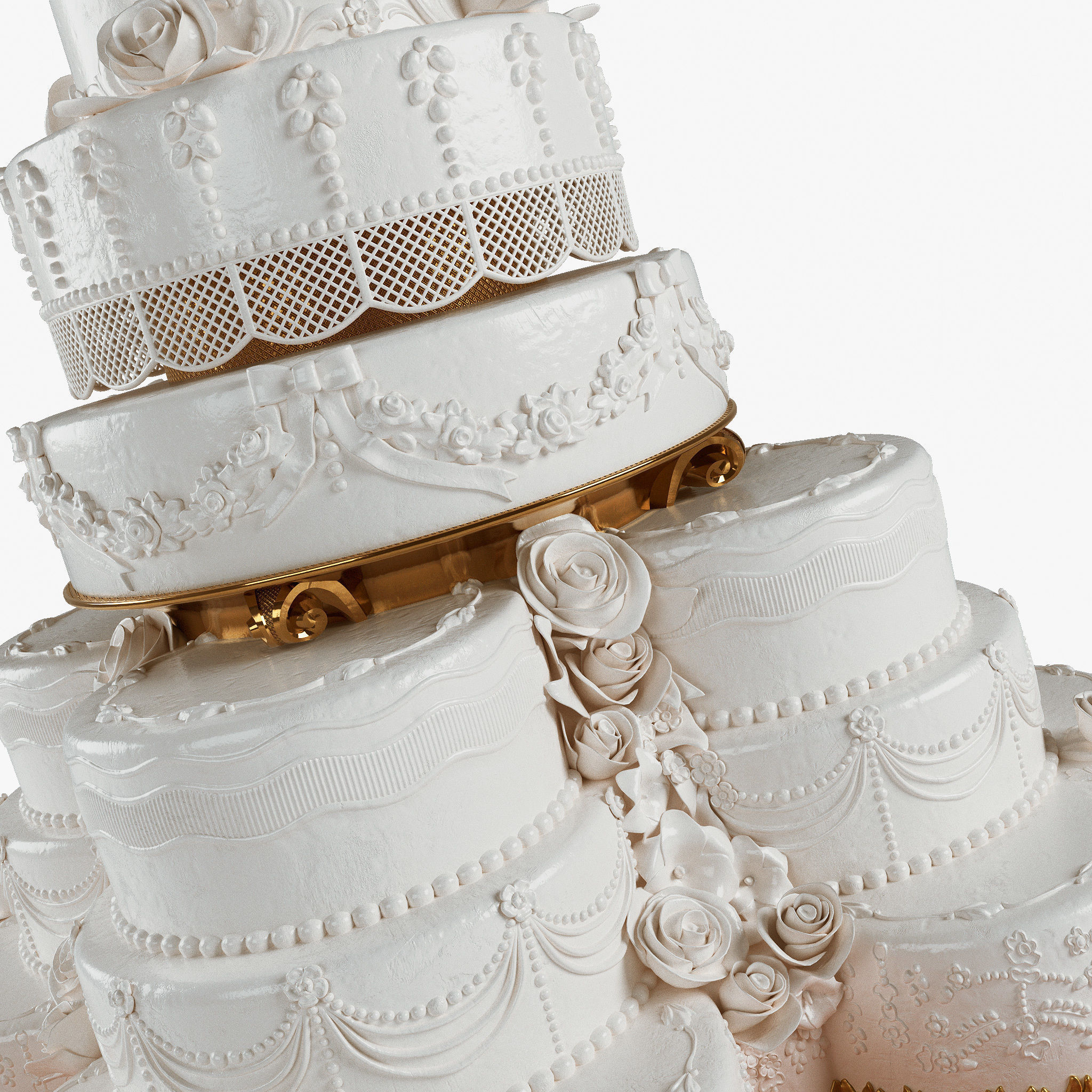 The wedding cake 3D model_6