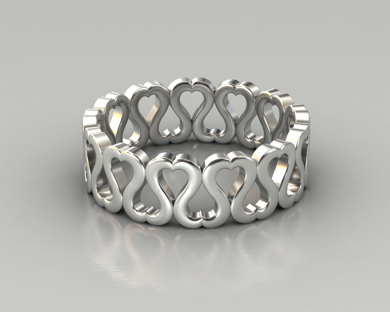 heart ring eternity 3D print model_2