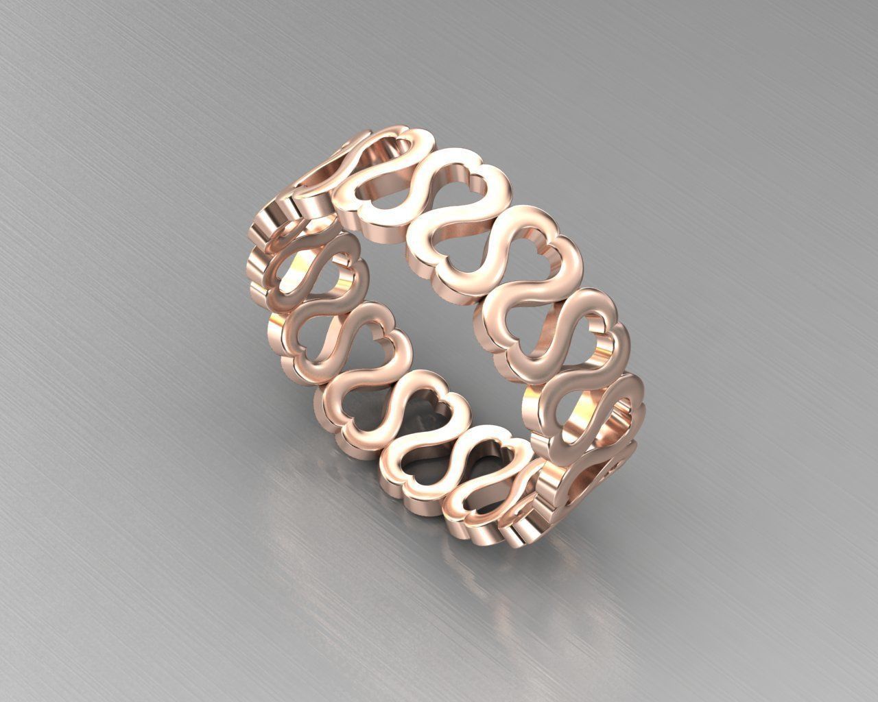 heart ring eternity 3D print model_3