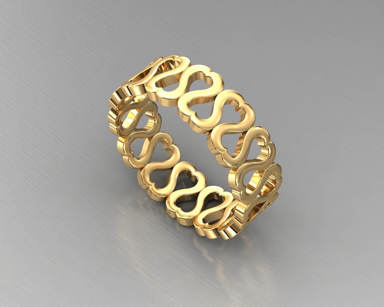 heart ring eternity 3D print model_1