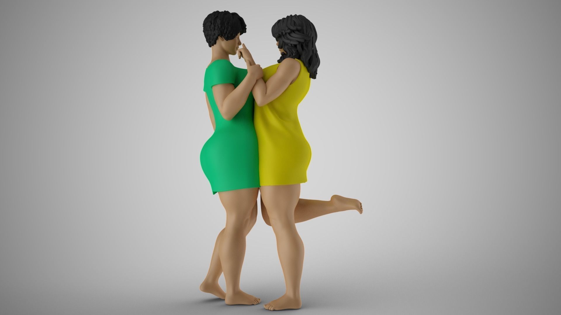 Sympathize two women hugging each 3D print model_7