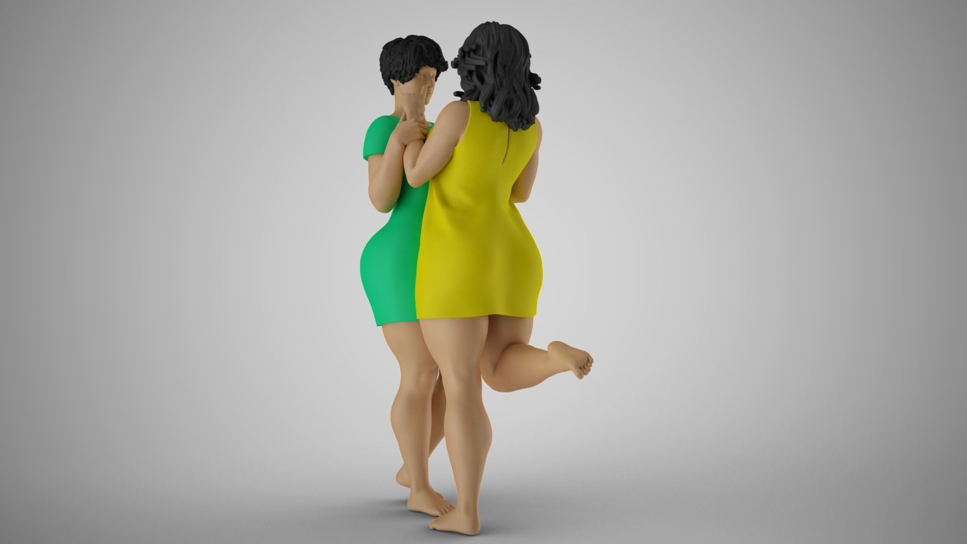 Sympathize two women hugging each 3D print model_6