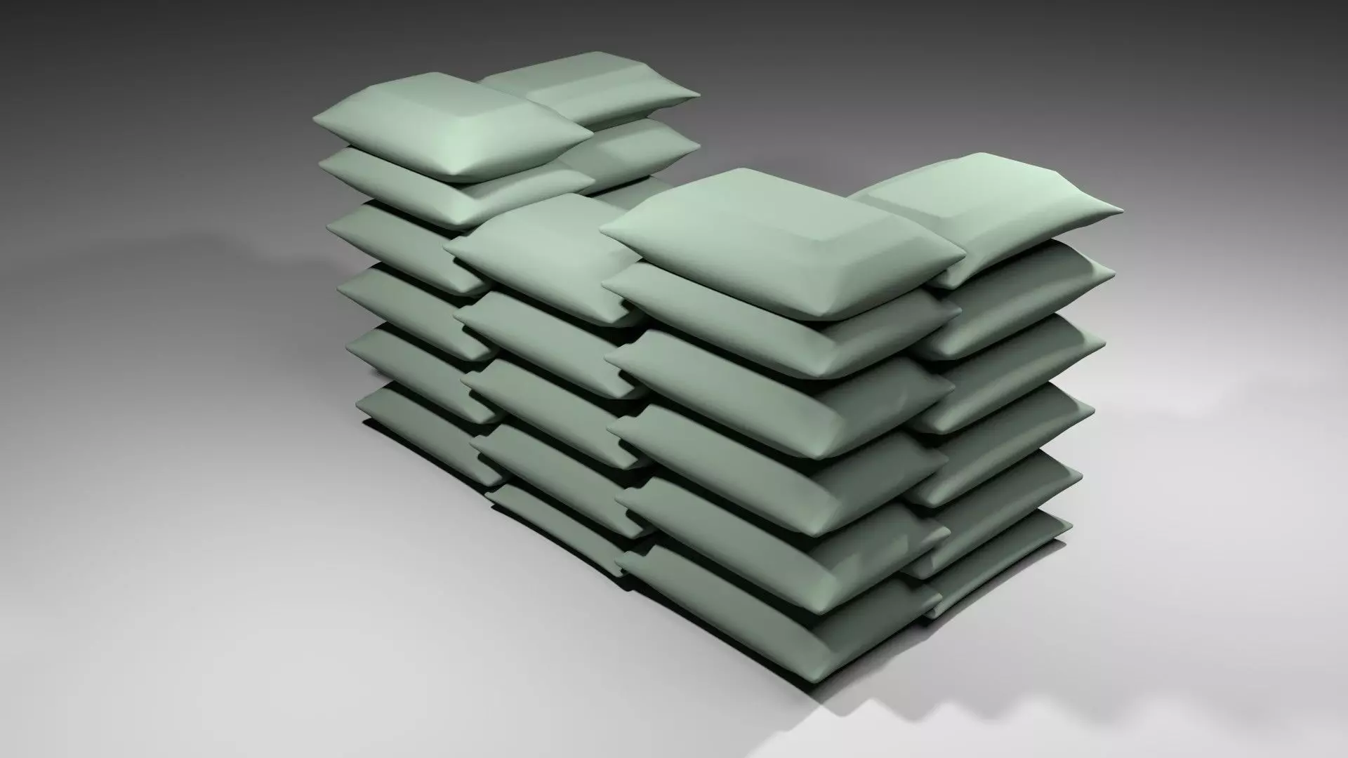 Sandbag Bunker - Square Hesco 3D model_0