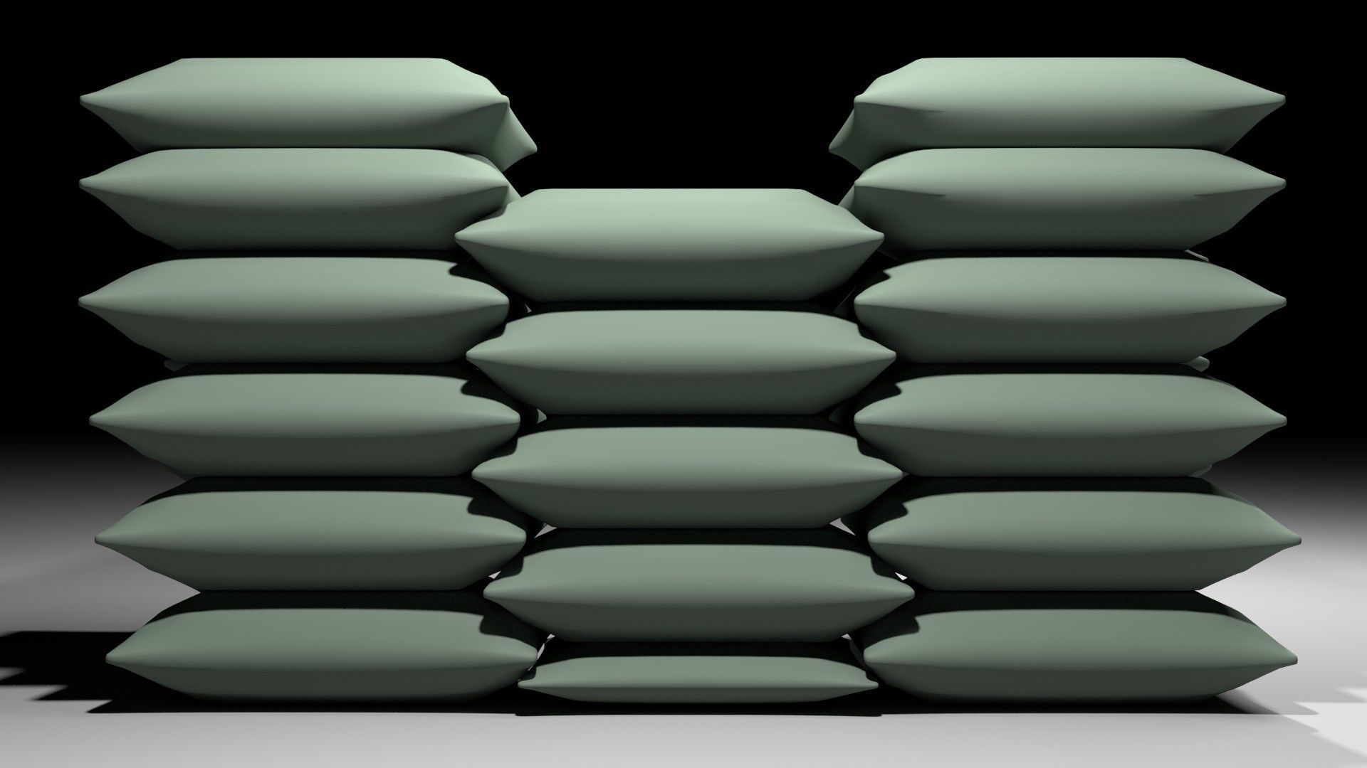 Sandbag Bunker - Square Hesco 3D model_1