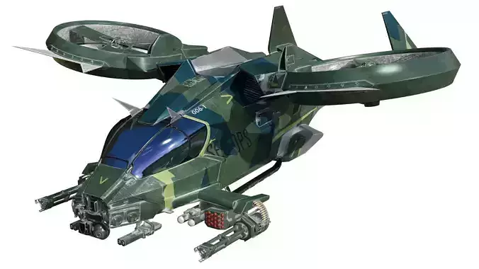 Avatar Aerospatiale SA-9 Kestrel Gunship Helicopter Low-poly 3D model