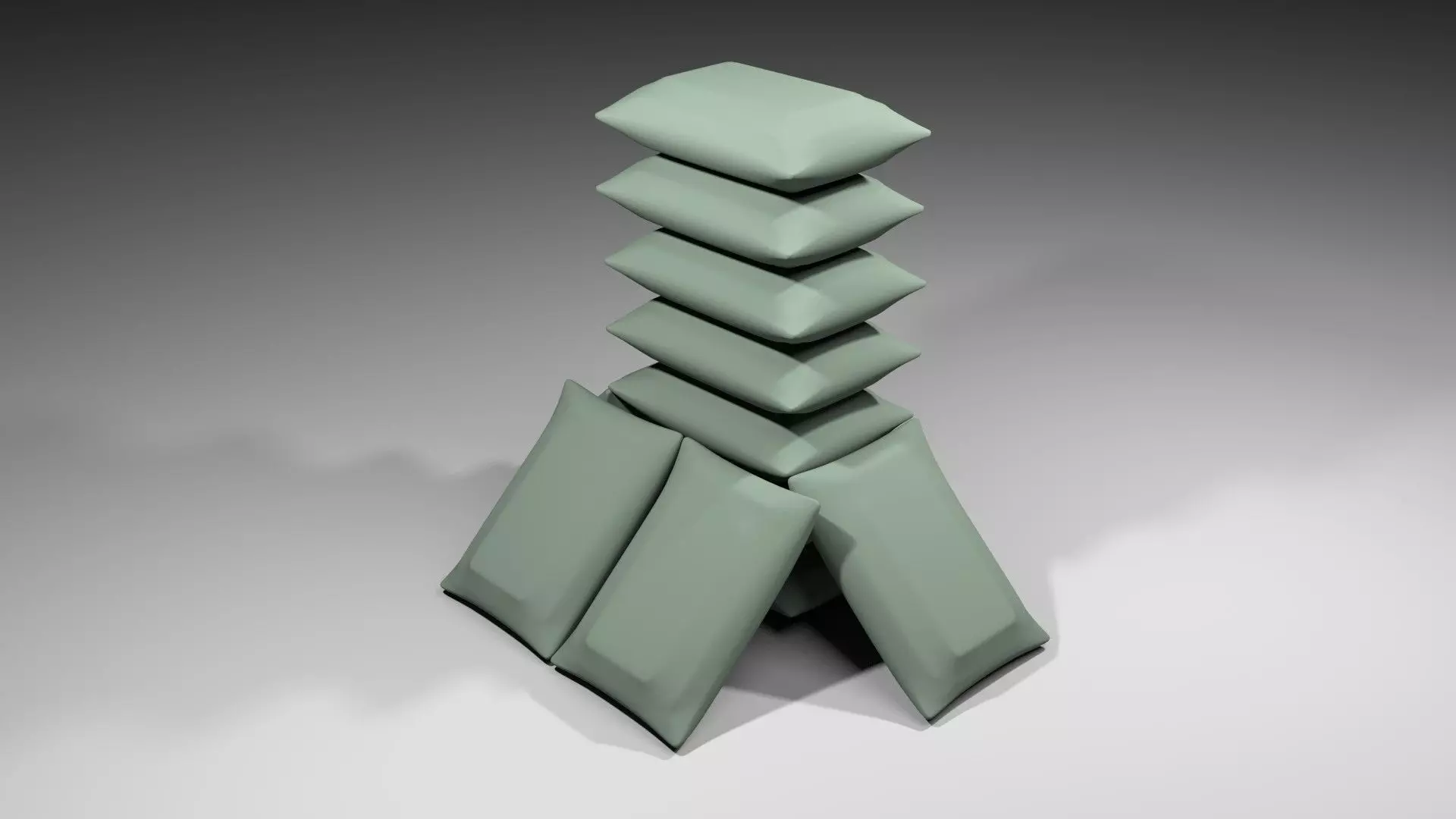 Sandbag Bunker - Towering Hesco 3D model_0