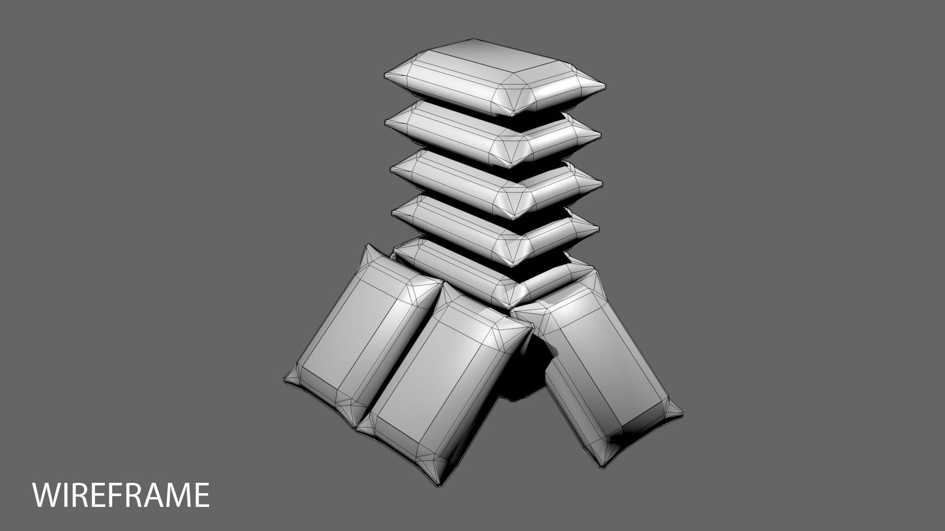 Sandbag Bunker - Towering Hesco 3D model_3