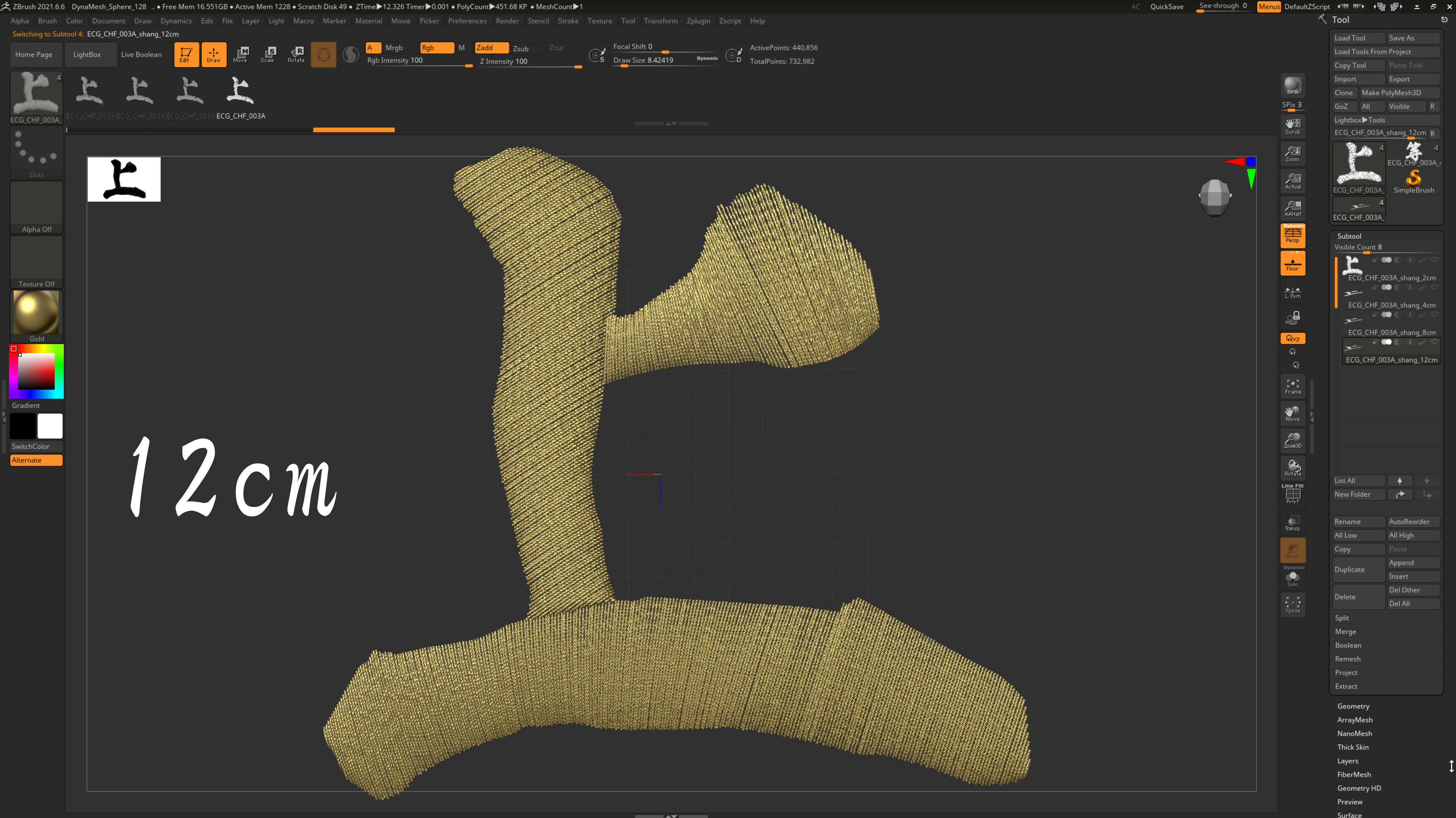 EmbroideryCG Font Chinese 03A shang 3D model 3D model_5