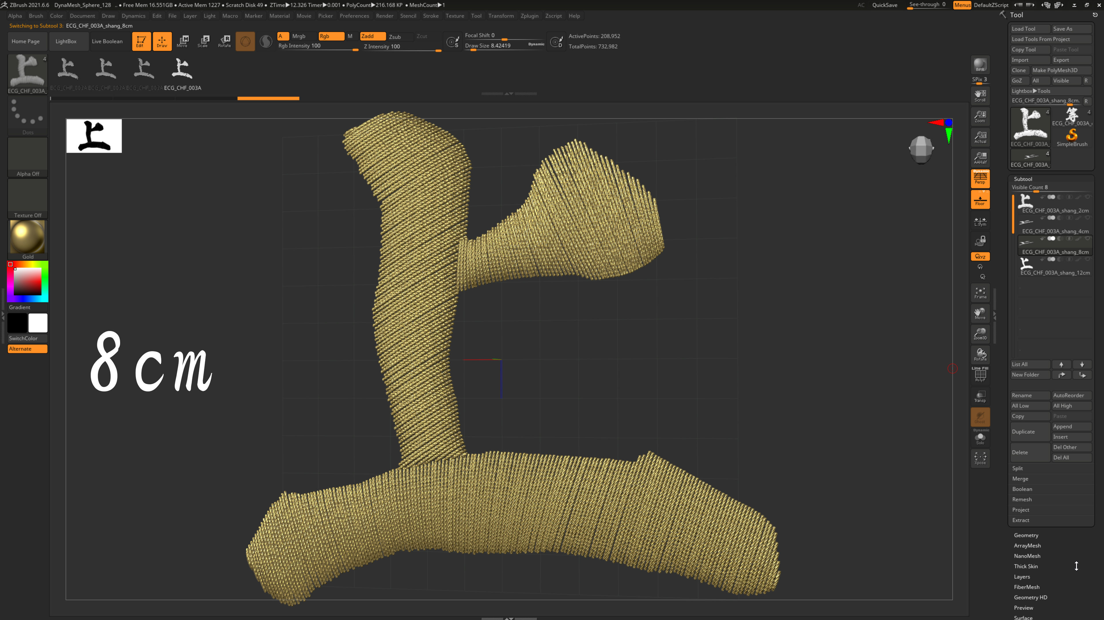 EmbroideryCG Font Chinese 03A shang 3D model 3D model_4