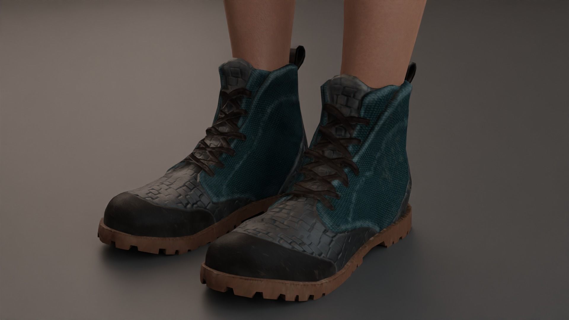 Realistic Female character low poly Low-poly 3D model_9