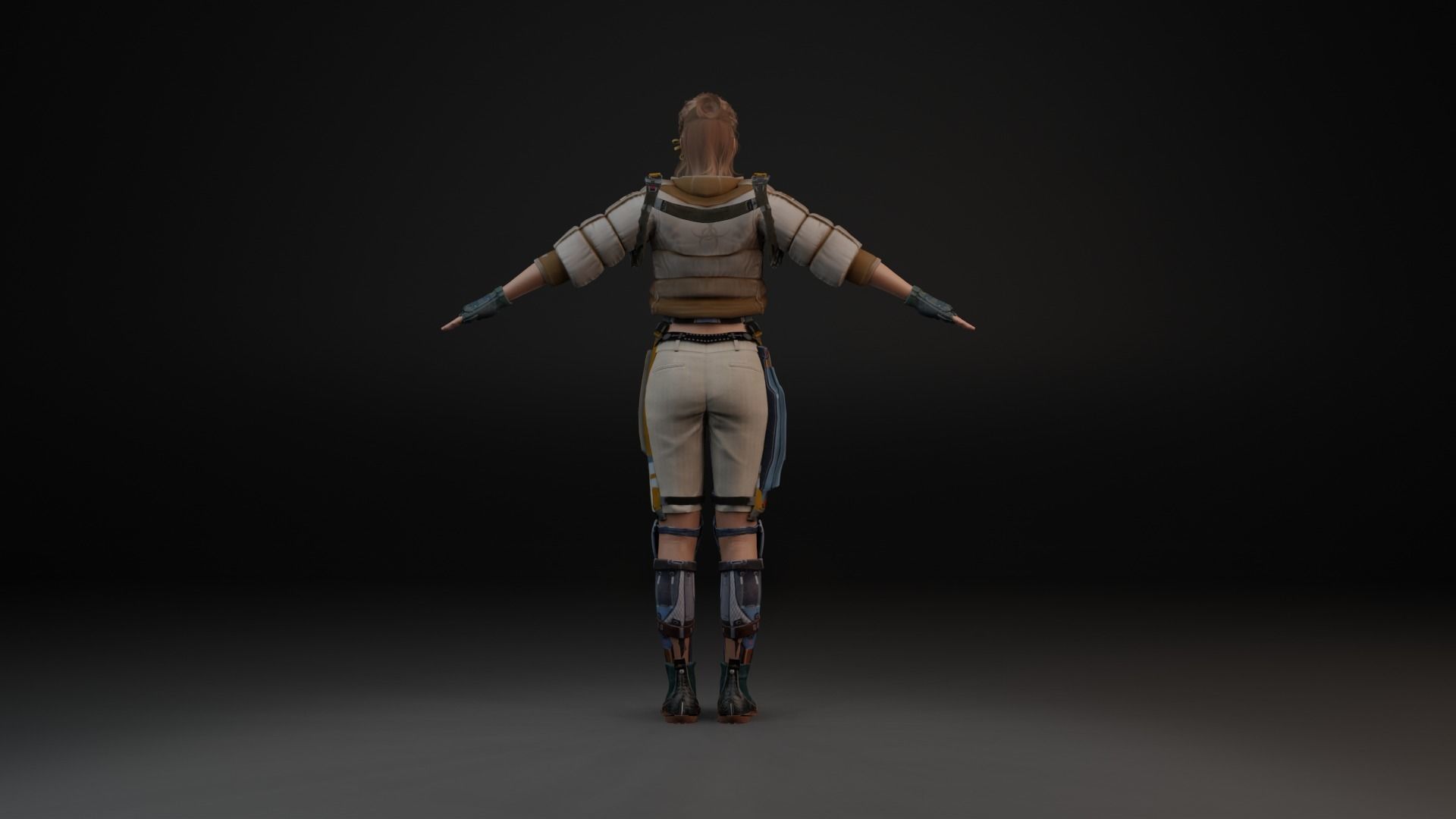 Realistic Female character low poly Low-poly 3D model_12