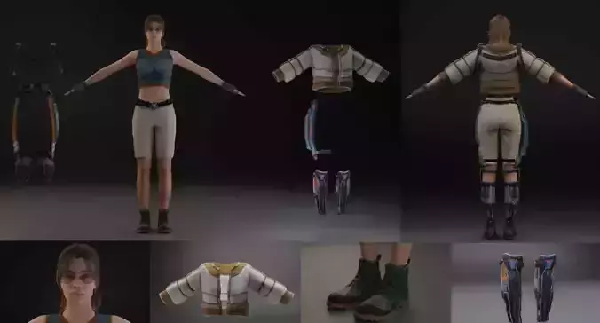 Realistic Female character low poly Low-poly 3D model Realistic Female character low poly Low-poly 3D model