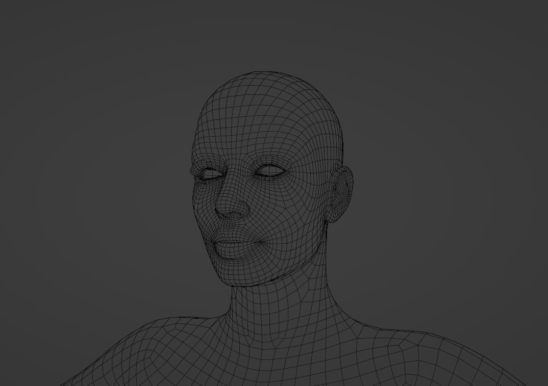 Realistic Female character low poly Low-poly 3D model_14