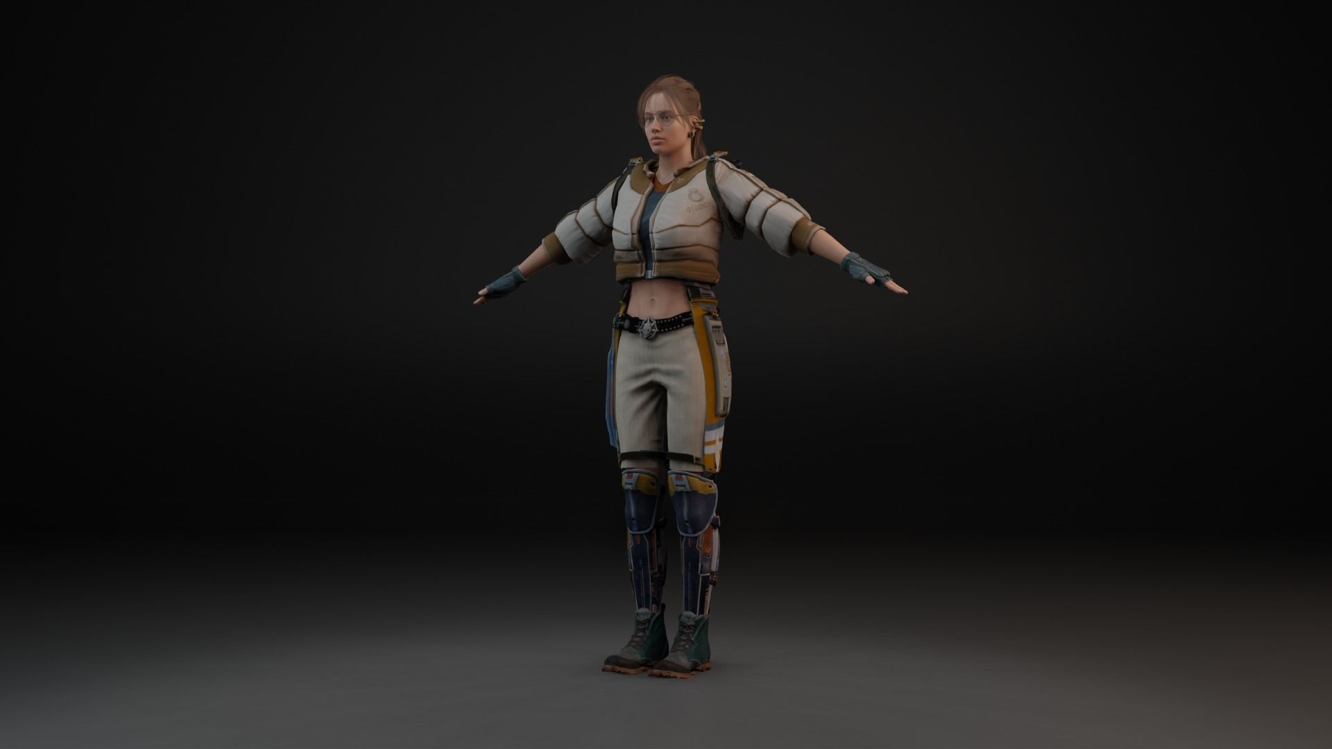 Realistic Female character low poly Low-poly 3D model_8