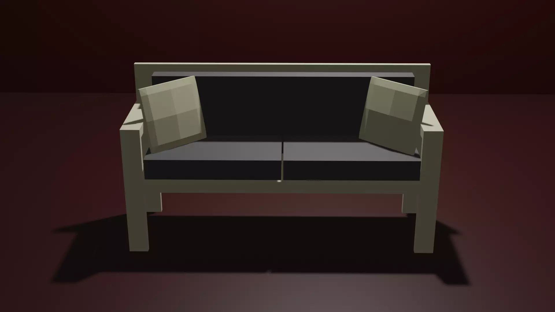 Sofa Couch Low Poly Low-poly 3D model_0