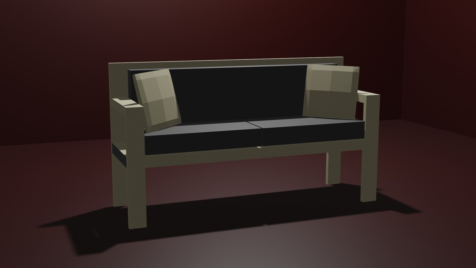 Sofa Couch Low Poly Low-poly 3D model_2