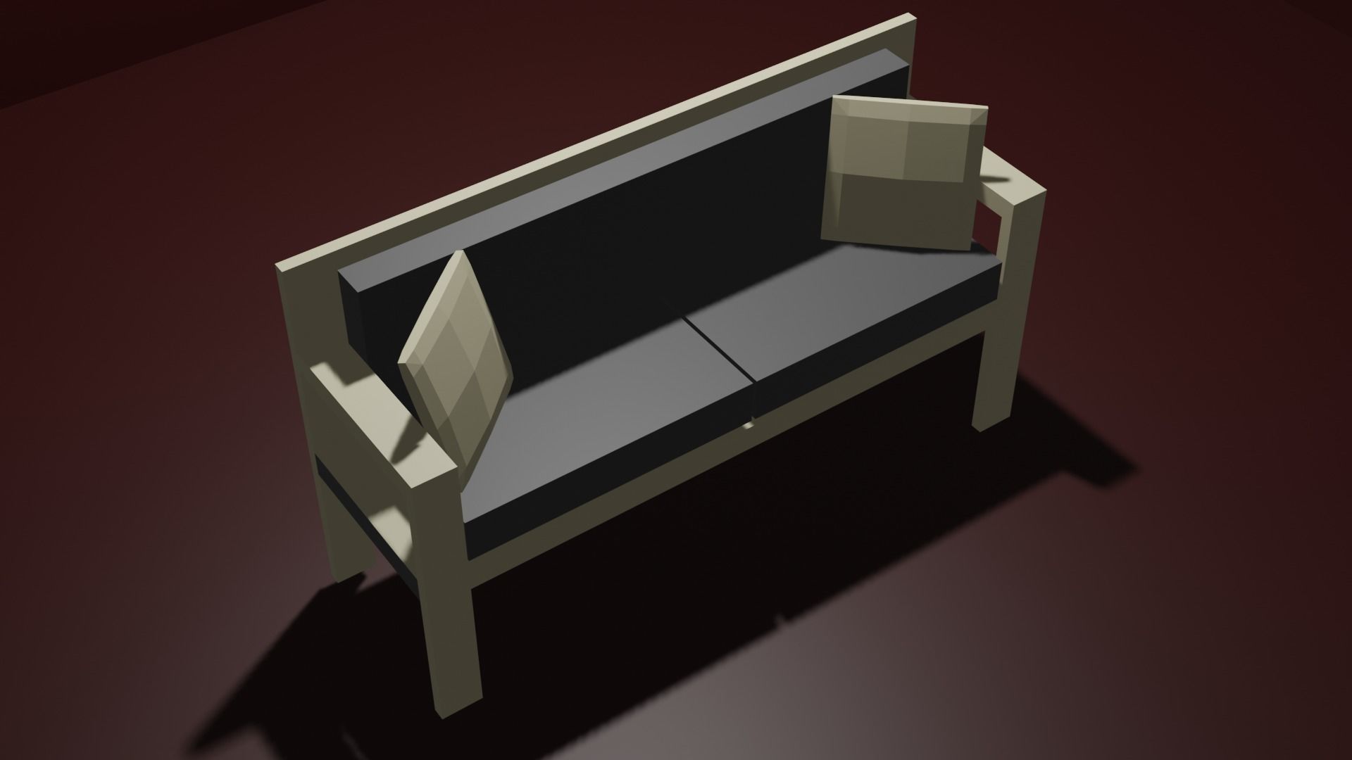 Sofa Couch Low Poly Low-poly 3D model_3