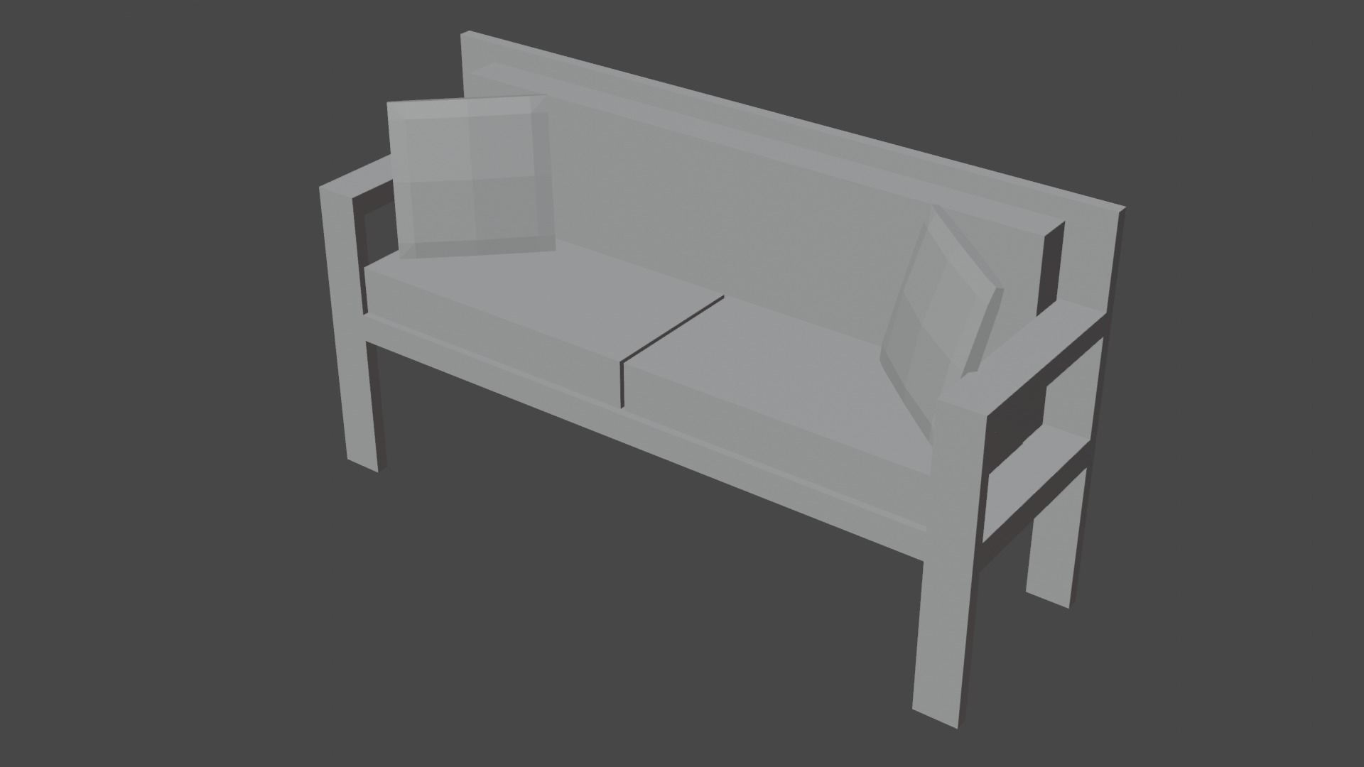 Sofa Couch Low Poly Low-poly 3D model_9