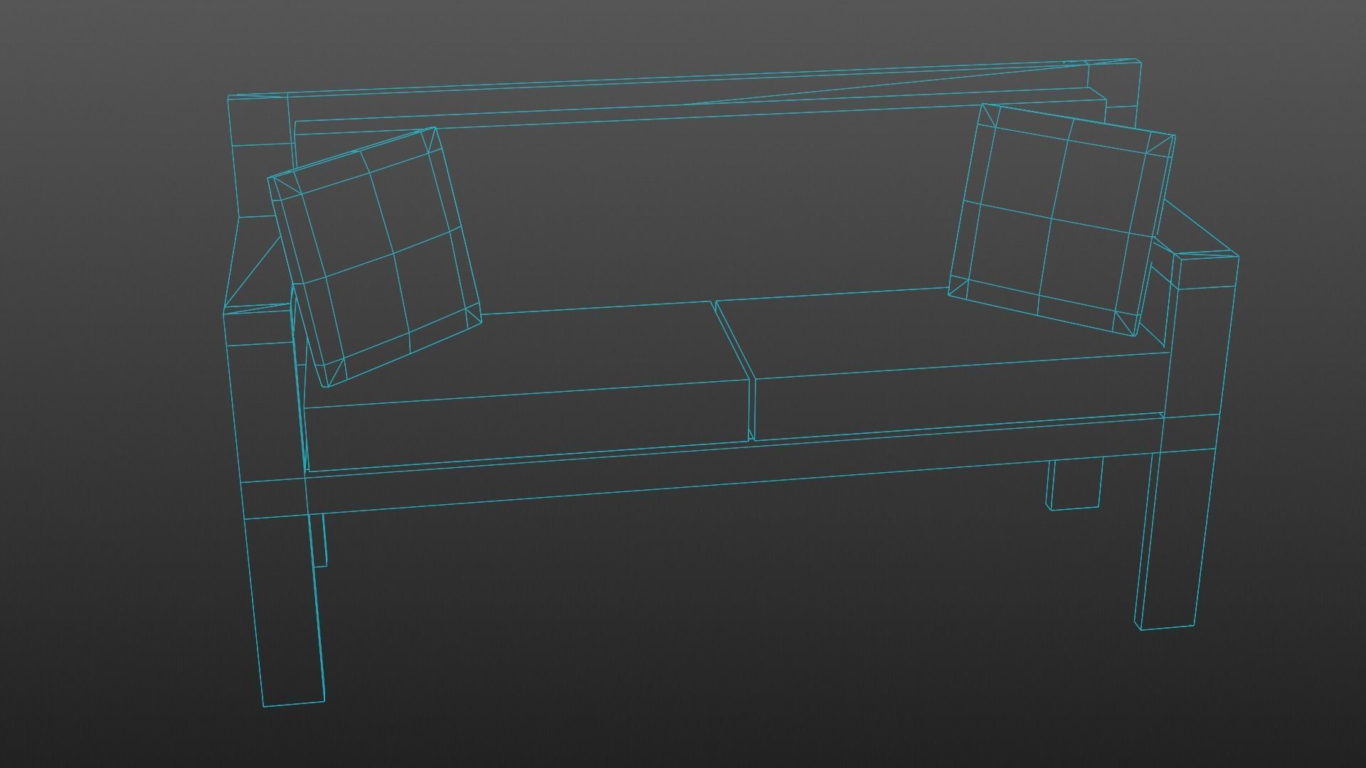 Sofa Couch Low Poly Low-poly 3D model_14