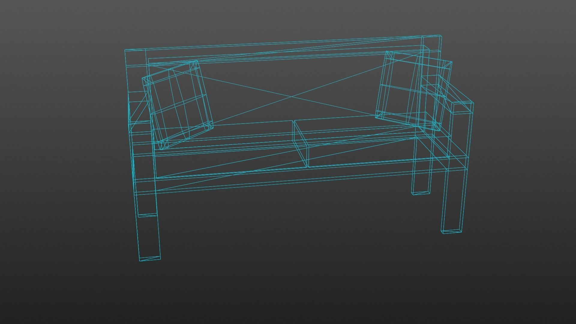 Sofa Couch Low Poly Low-poly 3D model_12