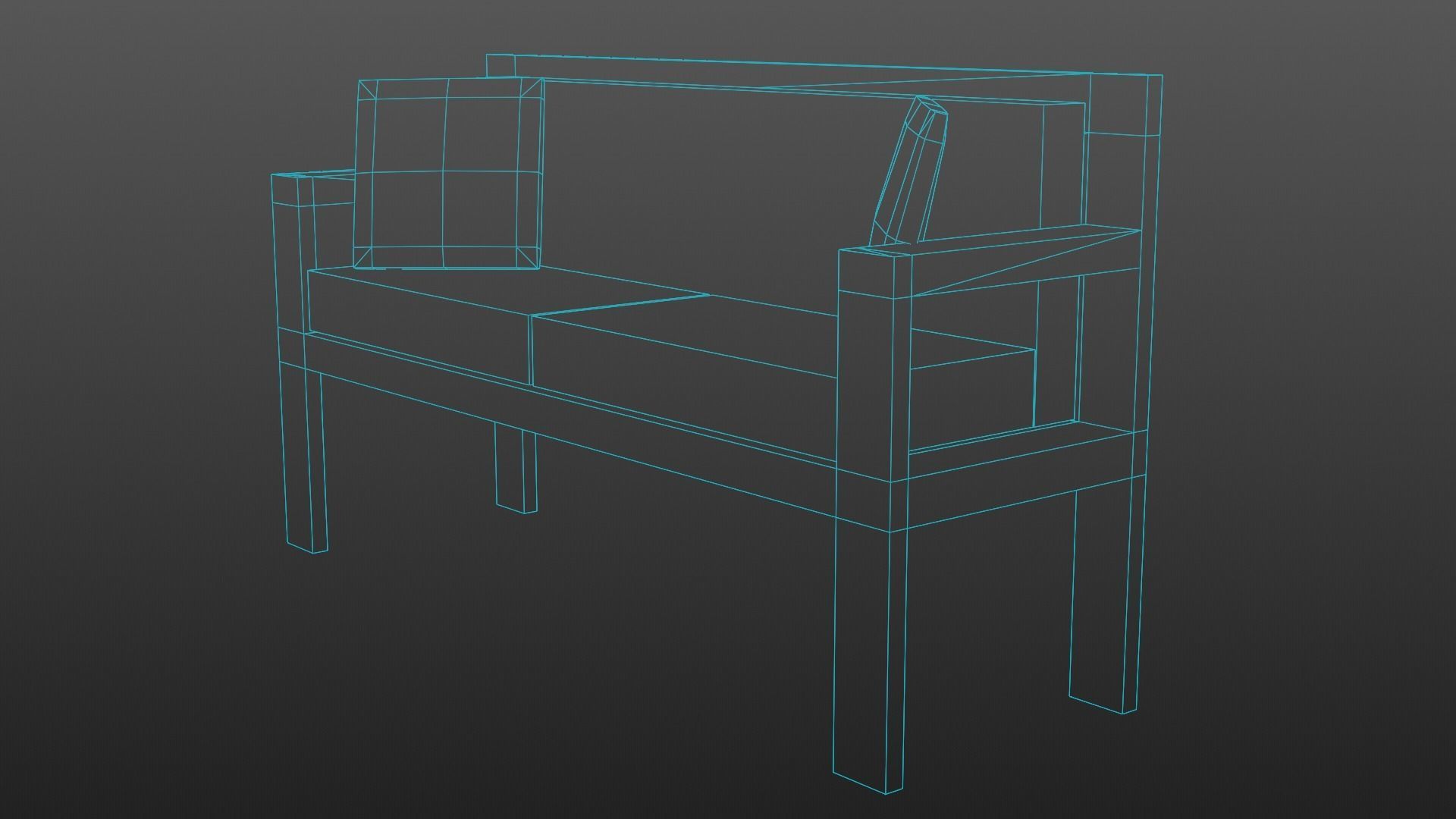 Sofa Couch Low Poly Low-poly 3D model_15