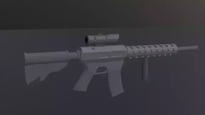 Low Poly Gun M4 Carbine Low-poly 3D model