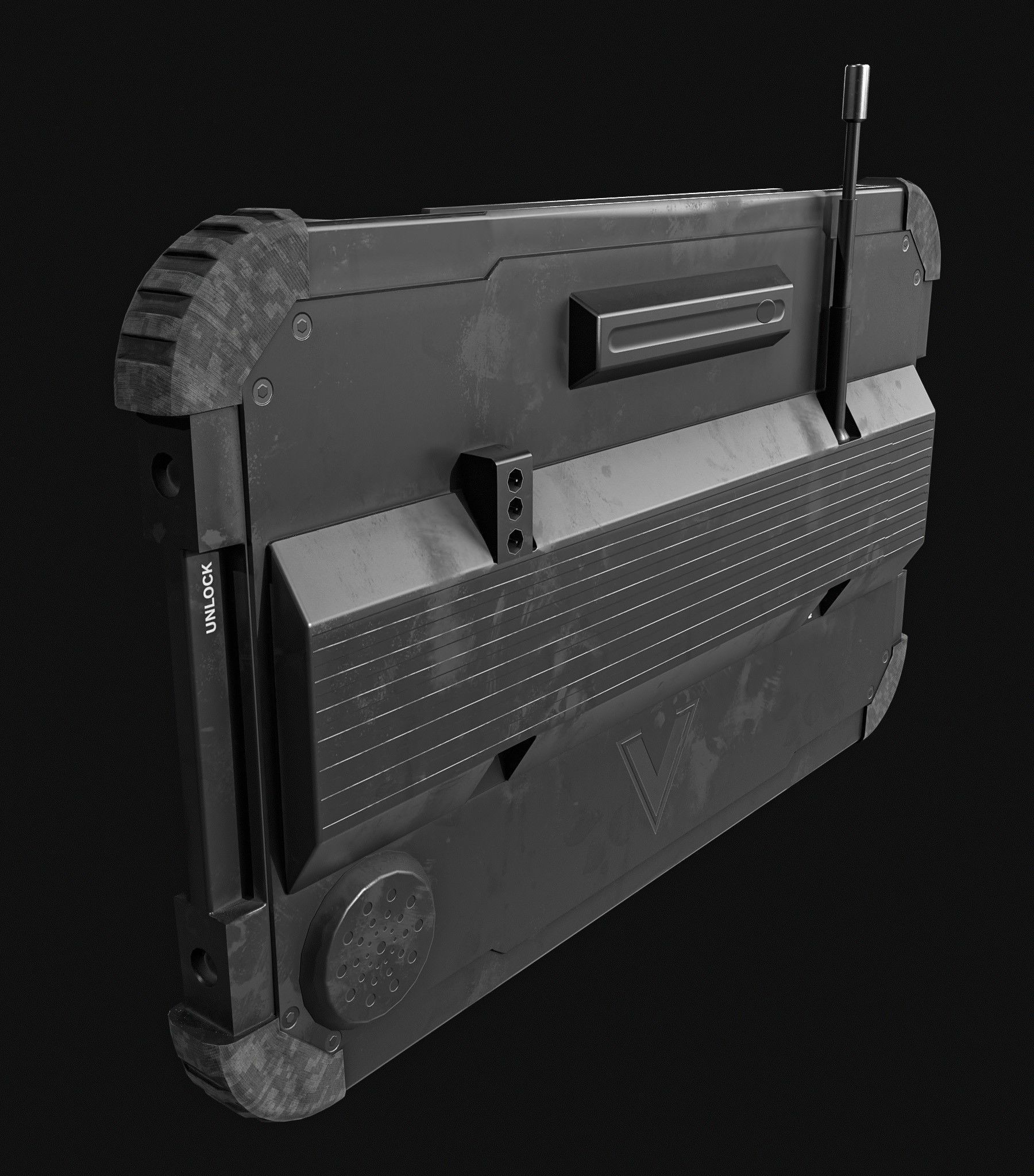 Tablet Phone Military Low-poly 3D model_7
