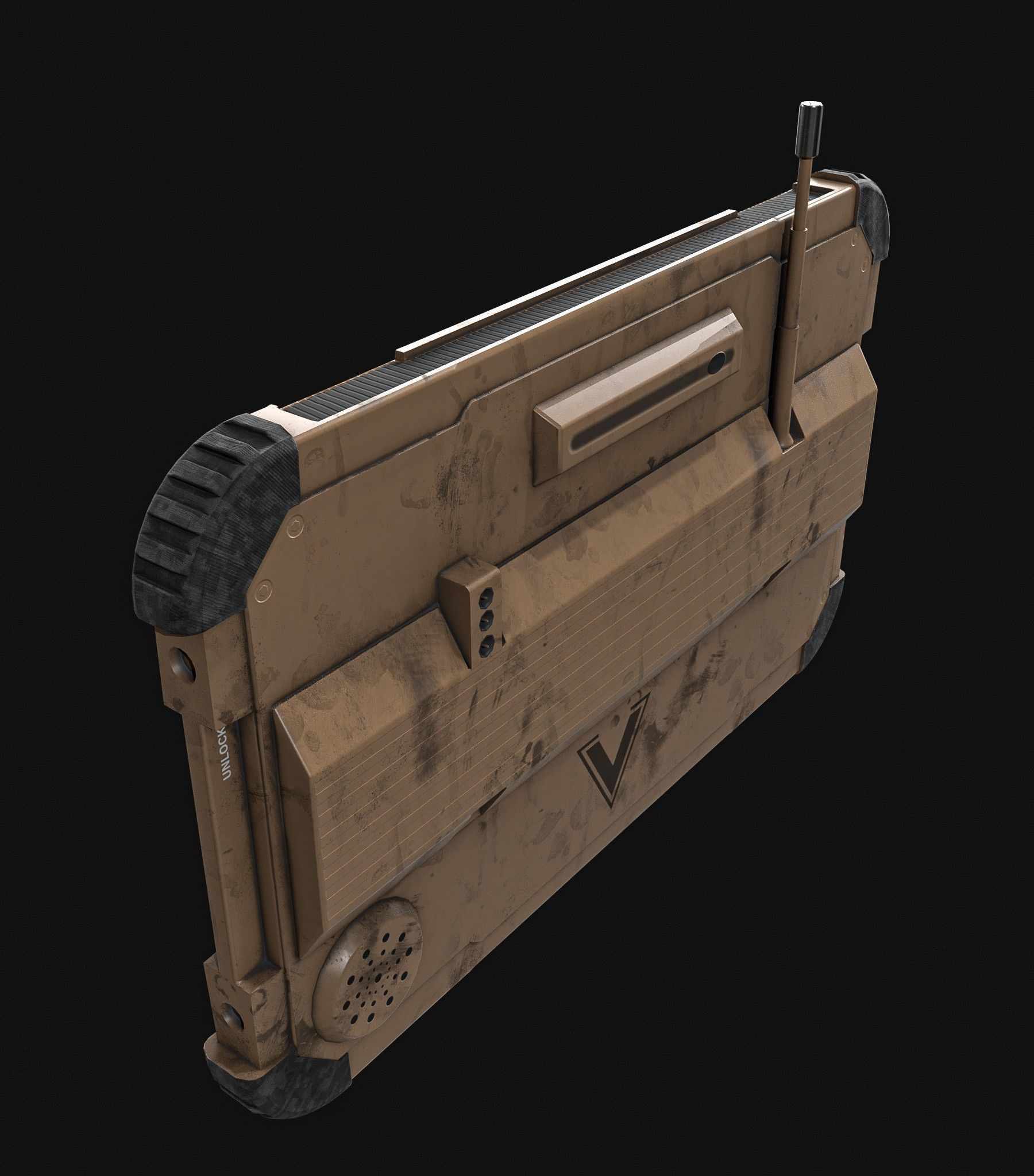 Tablet Phone Military Low-poly 3D model_9