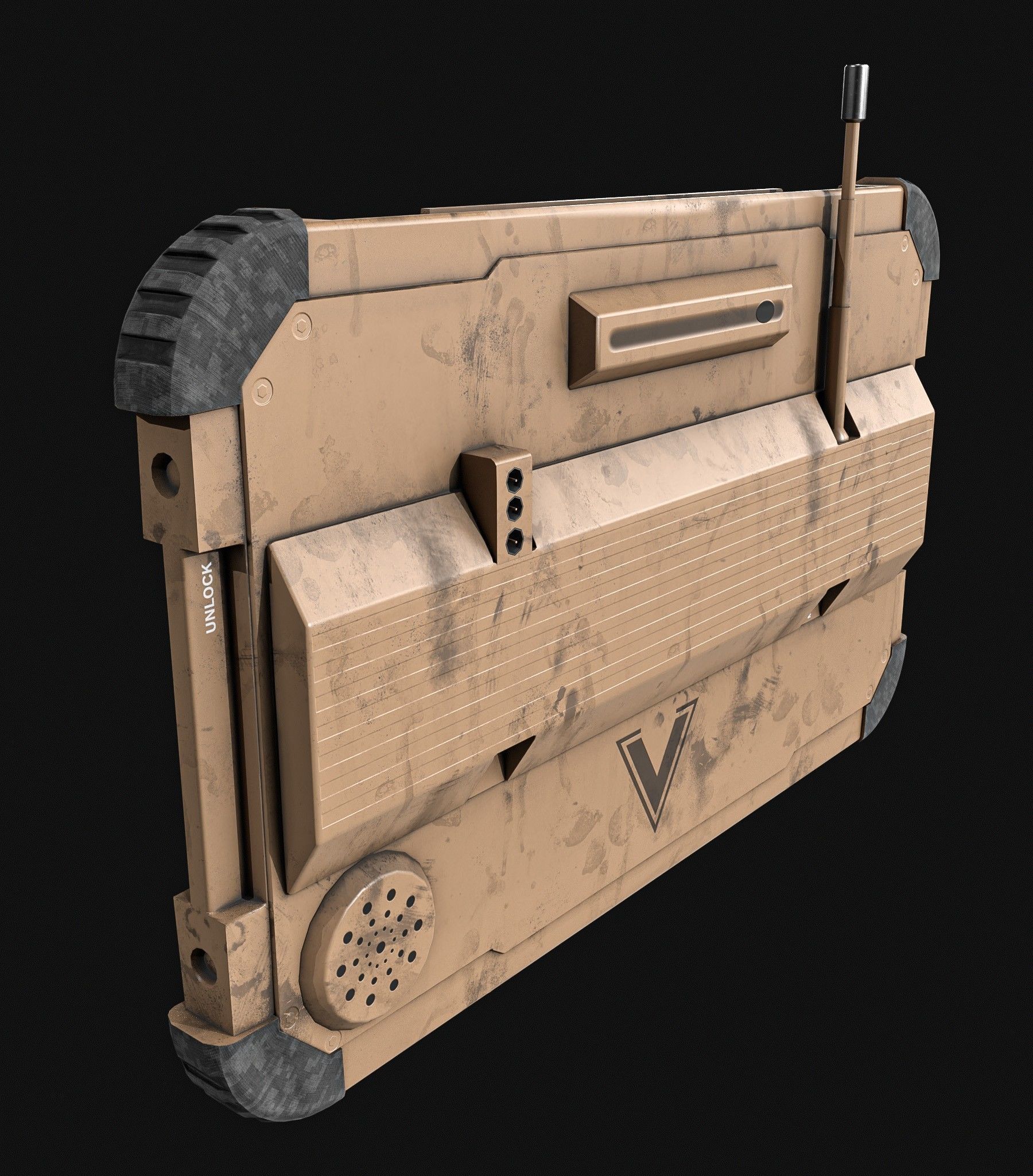 Tablet Phone Military Low-poly 3D model_6