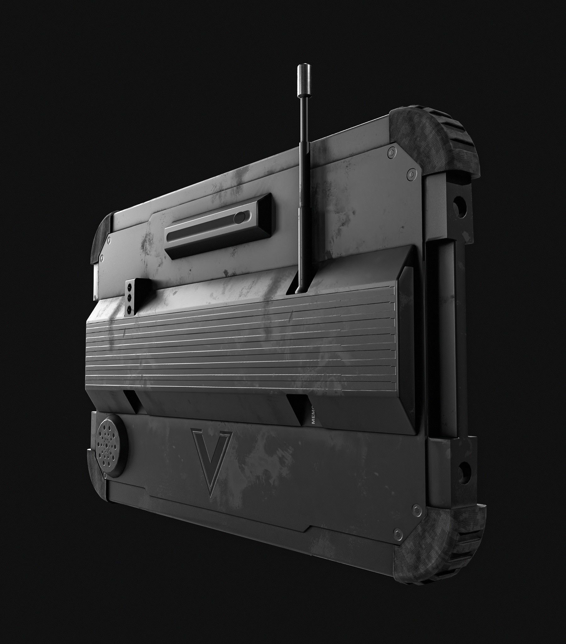 Tablet Phone Military Low-poly 3D model_3