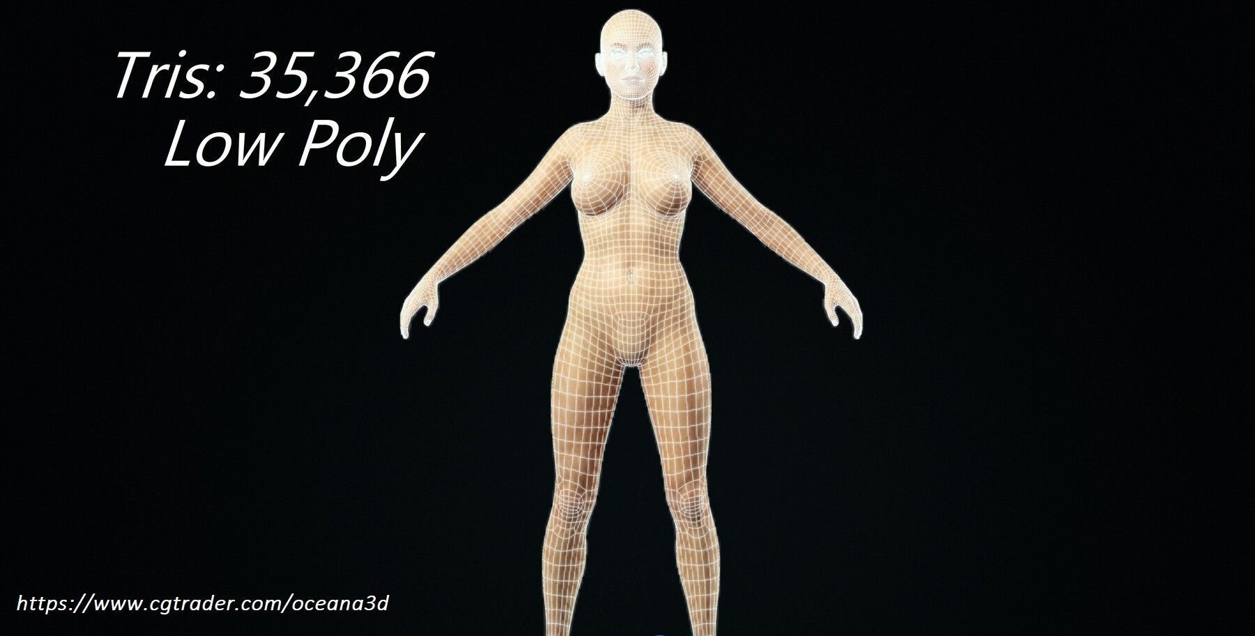 Realistic Asian Woman Base Model 3D model_3