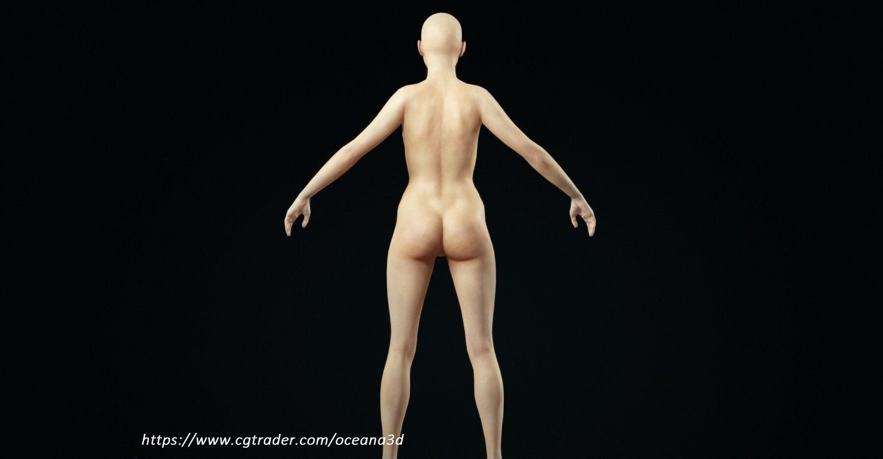 Realistic Asian Woman Base Model 3D model_2